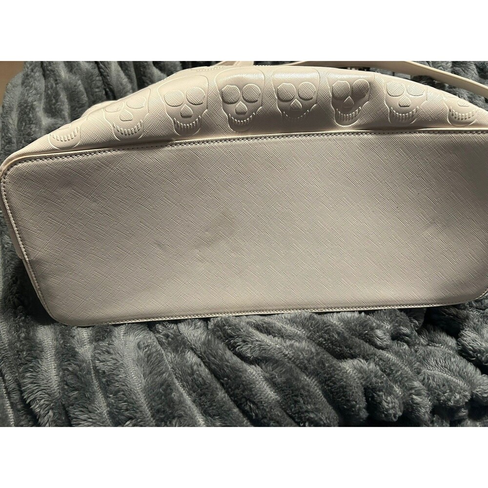 Betsey Johnson Cream Skull Embossed Tote Bag with Scarf - Picture 4 of 5